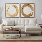 Coffee Table With Wood Grain Black Metal Base