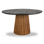 Handcrafted Vertical Striped Round Dining Table