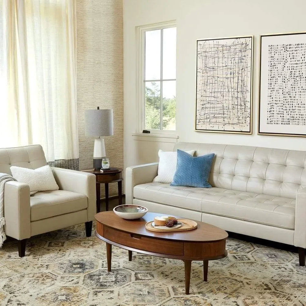 Relaxed Feel Round Coffee Table With Drawers