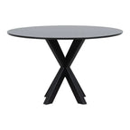 Round Black Wooden Dining Table