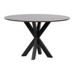Round Black Wooden Dining Table