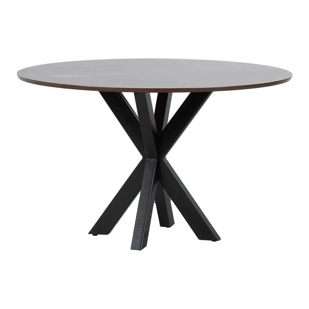 Round Black Wooden Dining Table